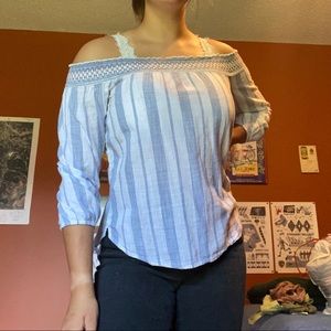 Striped off-the-shoulder top